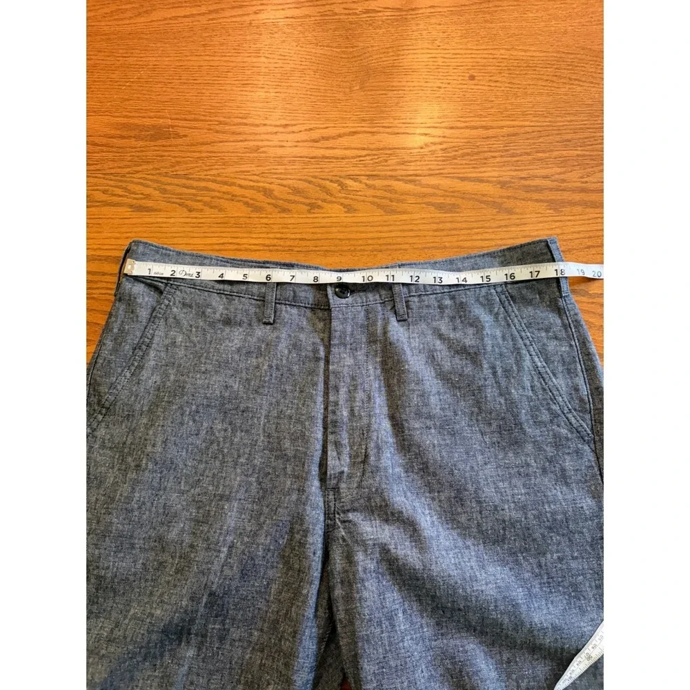 Levis Mens Blue‎ Linen Cotton Blend Flat Front Shorts Size 36 Preppy